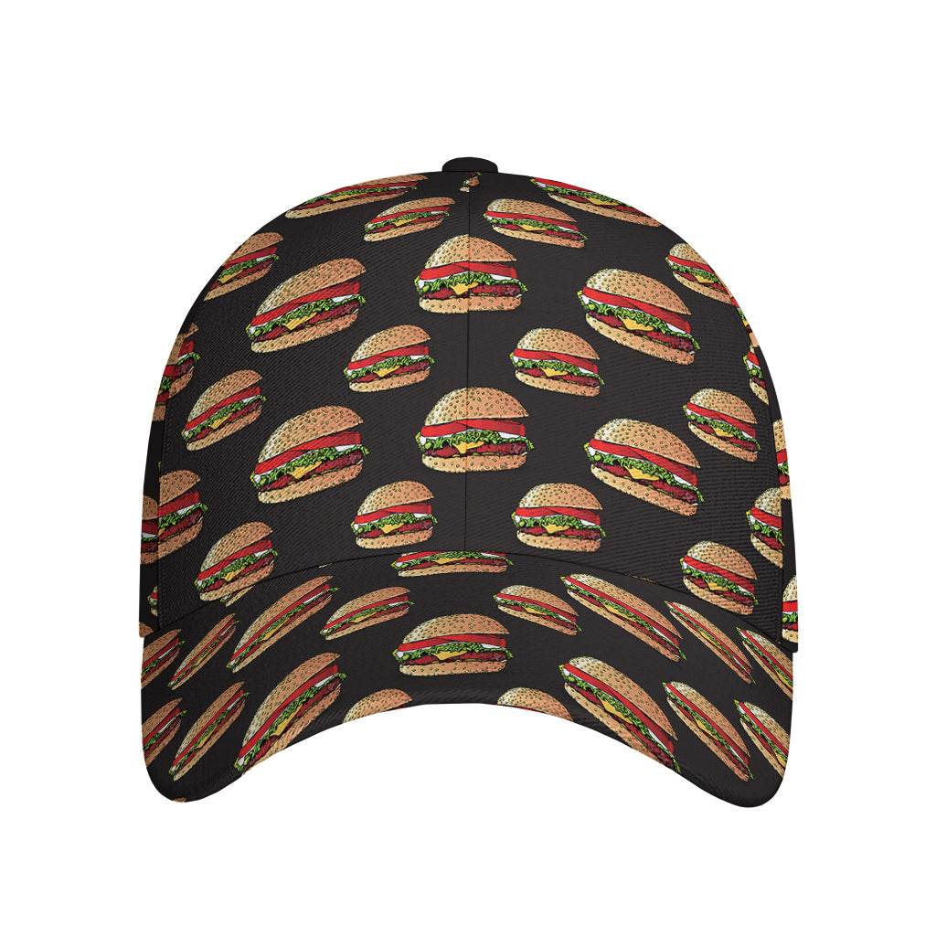 Cheeseburger Pattern Print Baseball Cap