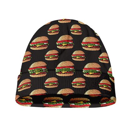 Cheeseburger Pattern Print Beanie