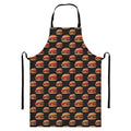 Cheeseburger Pattern Print Bib Apron With Pocket