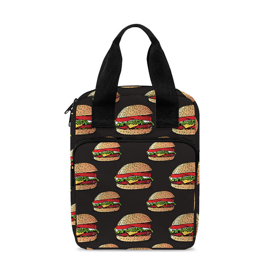 Cheeseburger Pattern Print Bible Tote Bag