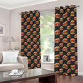 Cheeseburger Pattern Print Dimout Grommet Curtains