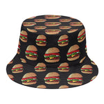 Cheeseburger Pattern Print Bucket Hat