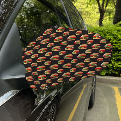 Cheeseburger Pattern Print Car Side Mirror Covers