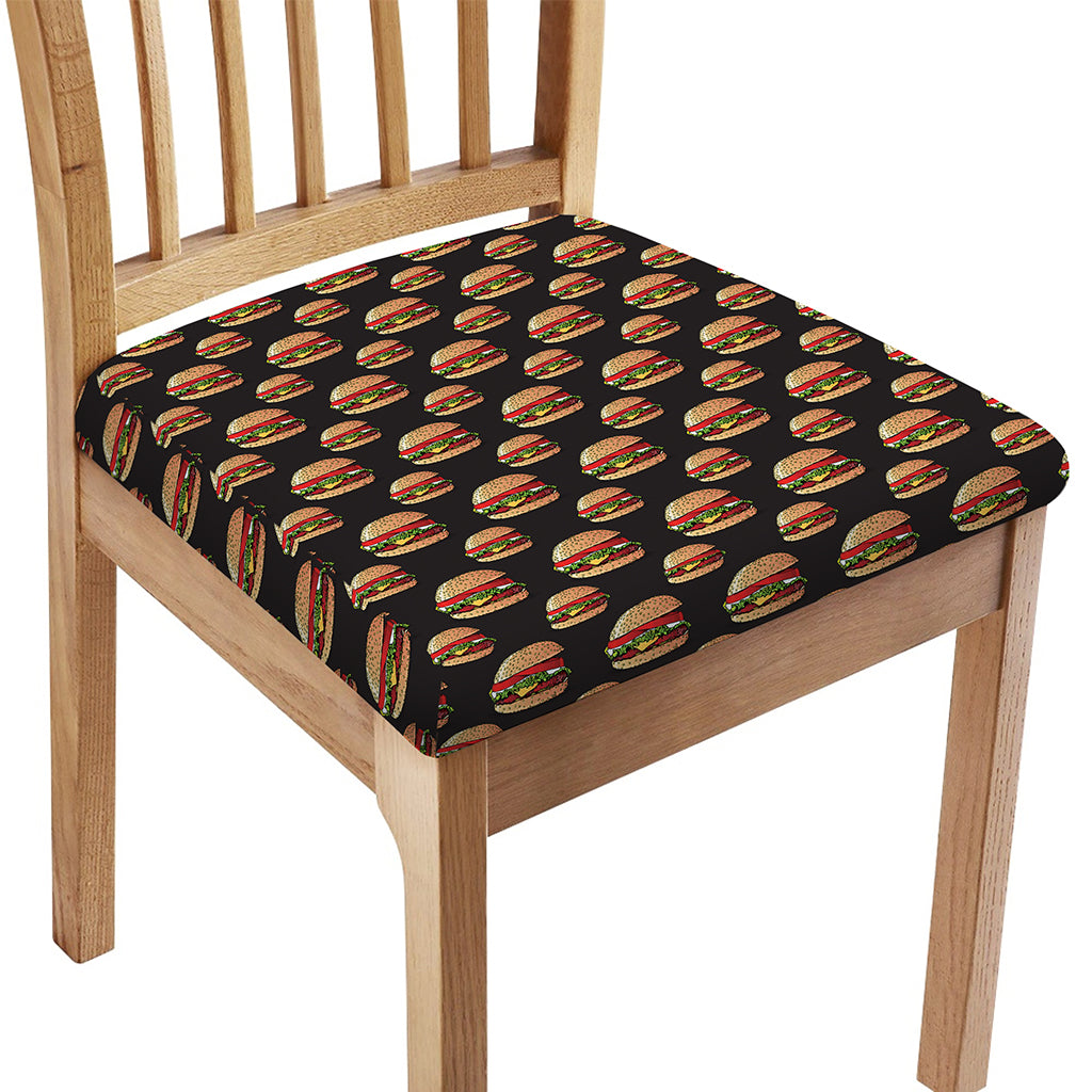 Cheeseburger Pattern Print Chair Cushion Cover