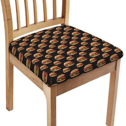 Cheeseburger Pattern Print Chair Cushion Cover