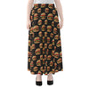 Cheeseburger Pattern Print Chiffon Maxi Skirt