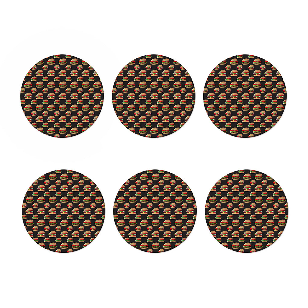 Cheeseburger Pattern Print Coaster Set