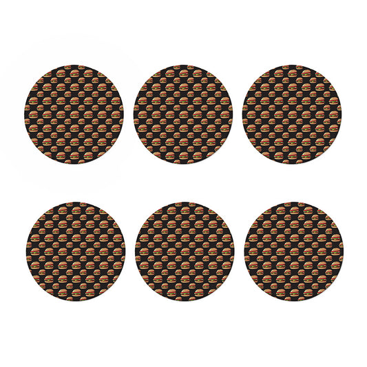 Cheeseburger Pattern Print Coaster Set