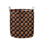 Cheeseburger Pattern Print Collapsible Laundry Basket
