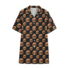 Cheeseburger Pattern Print Cotton Hawaiian Shirt