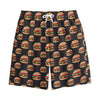 Cheeseburger Pattern Print Cotton Shorts