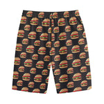 Cheeseburger Pattern Print Cotton Shorts