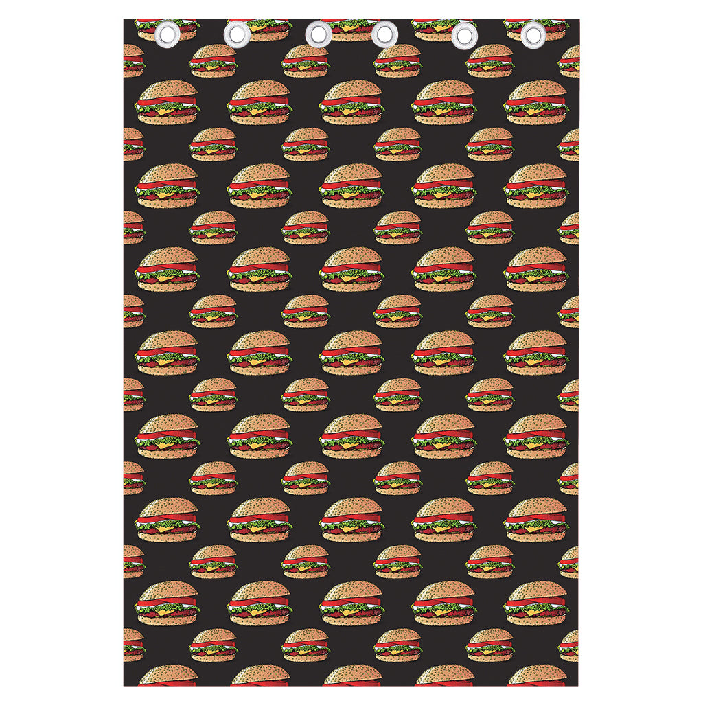 Cheeseburger Pattern Print Curtain