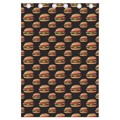 Cheeseburger Pattern Print Curtain