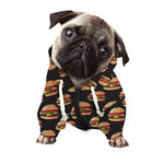 Cheeseburger Pattern Print Dog Zip Up Hoodie