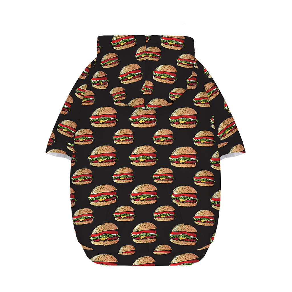 Cheeseburger Pattern Print Dog Zip Up Hoodie