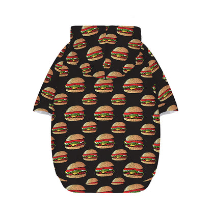 Cheeseburger Pattern Print Dog Zip Up Hoodie