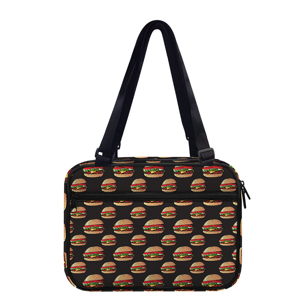 Cheeseburger Pattern Print Double Strap Bible Bag