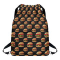 Cheeseburger Pattern Print Drawstring Backpack