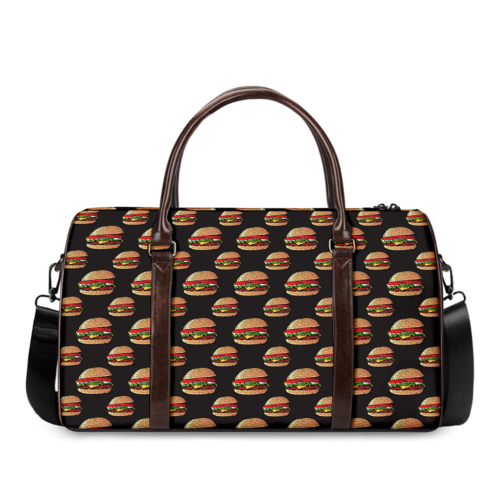 Cheeseburger Pattern Print Duffle Bag