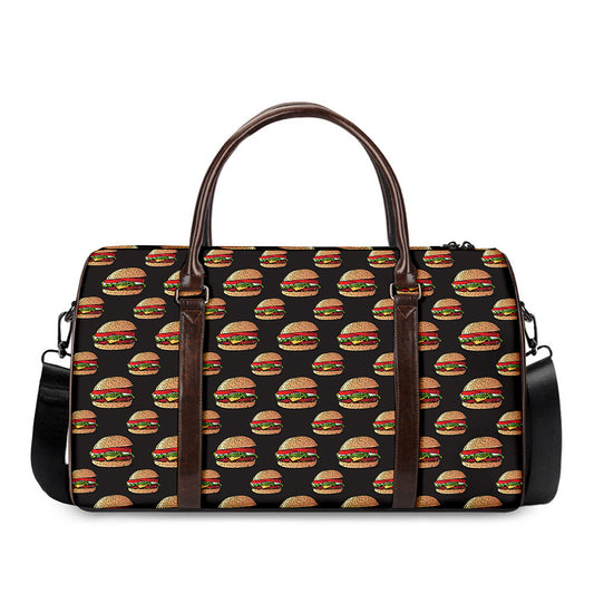 Cheeseburger Pattern Print Duffle Bag