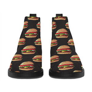 Cheeseburger Pattern Print Flat Ankle Boots