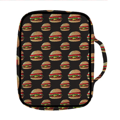 Cheeseburger Pattern Print Front Pocket Bible Bag