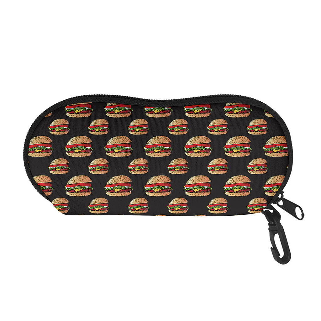 Cheeseburger Pattern Print Glasses Case