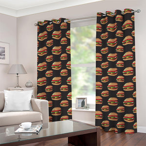 Cheeseburger Pattern Print Grommet Curtains