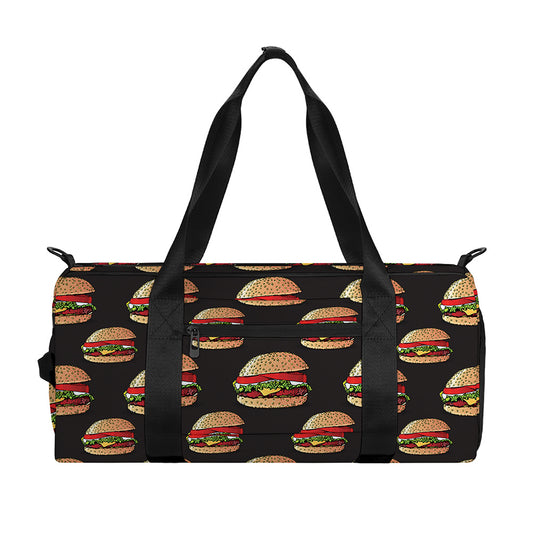 Cheeseburger Pattern Print Gym Bag