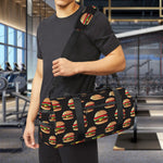 Cheeseburger Pattern Print Gym Bag