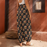 Cheeseburger Pattern Print Harem Pants