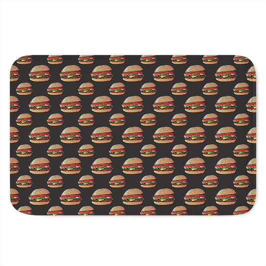 Cheeseburger Pattern Print Indoor Door Mat