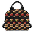 Cheeseburger Pattern Print Insulated Lunch Bag