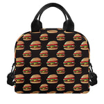 Cheeseburger Pattern Print Insulated Lunch Bag
