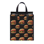 Cheeseburger Pattern Print Insulated Lunch Tote