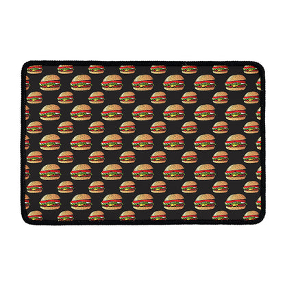 Cheeseburger Pattern Print Kitchen Mat
