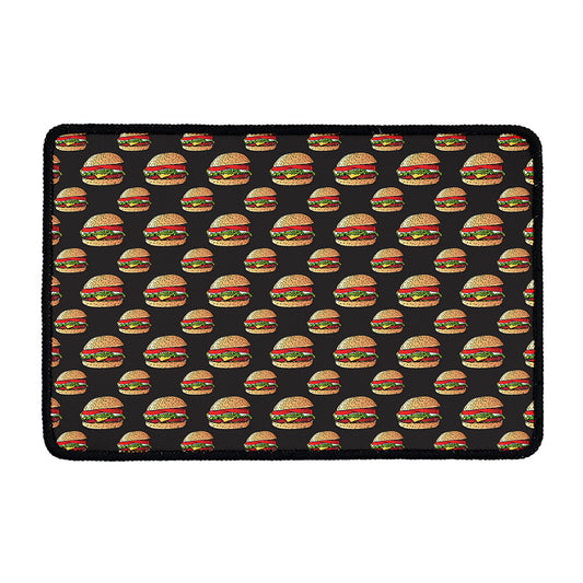Cheeseburger Pattern Print Kitchen Mat