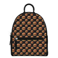 Cheeseburger Pattern Print Leather Backpack