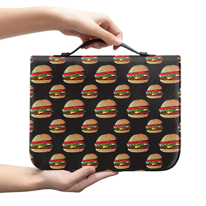 Cheeseburger Pattern Print Leather Bible Cover