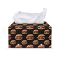 Cheeseburger Pattern Print Leather Tissue Box Cover