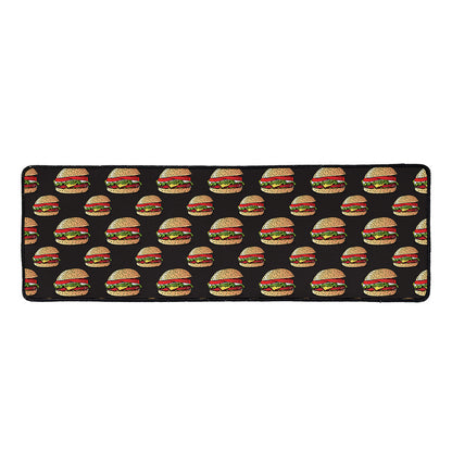 Cheeseburger Pattern Print Long Kitchen Mat