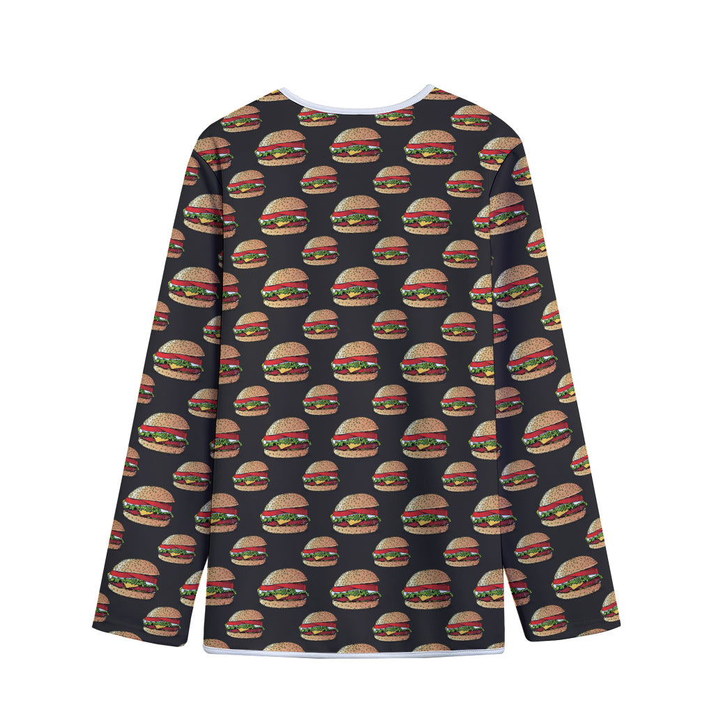 Cheeseburger Pattern Print Long Sleeve Short Coat