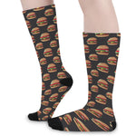 Cheeseburger Pattern Print Long Socks