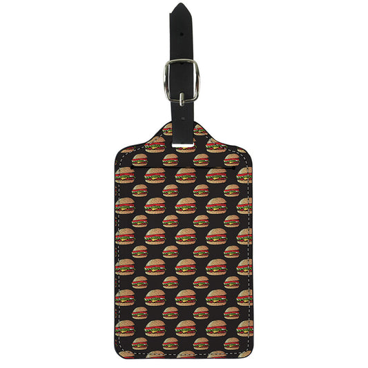 Cheeseburger Pattern Print Luggage Tag
