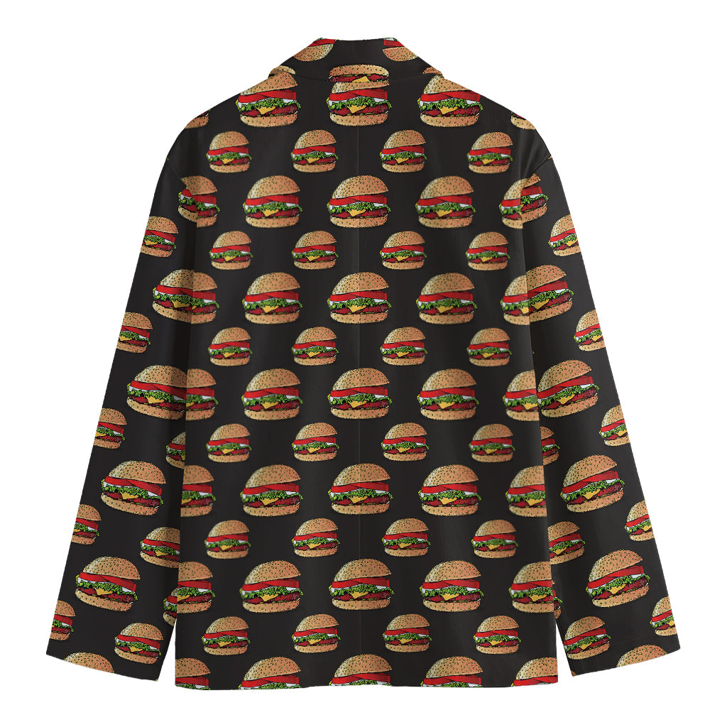 Cheeseburger Pattern Print Men's Blazer