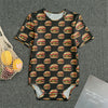 Cheeseburger Pattern Print Men's Bodysuit