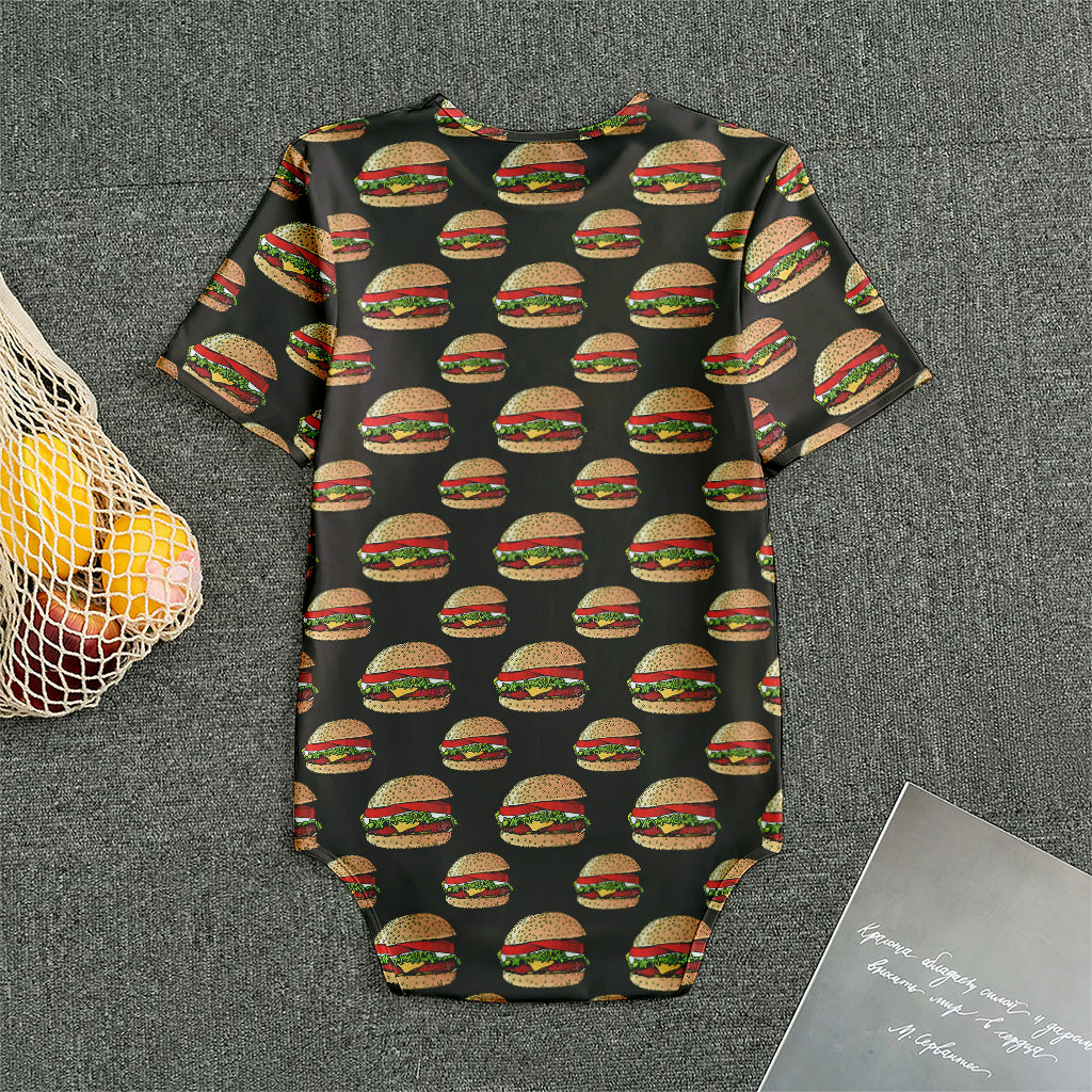 Cheeseburger Pattern Print Men's Bodysuit