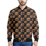 Cheeseburger Pattern Print Men's Bomber Jacket