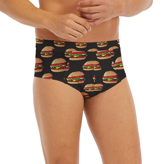 Cheeseburger Pattern Print Men's Briefs